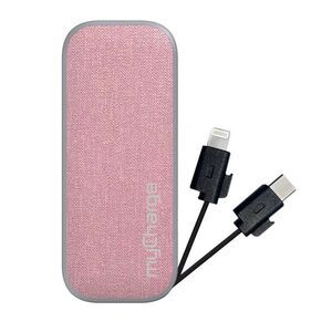 myCharge PowerHub Mini 3000mAh Power Bank Integrated Cables Pink